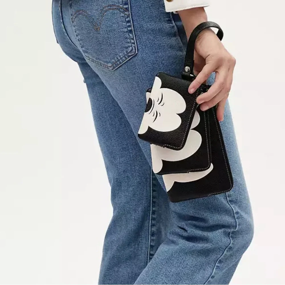 Disney X Coach Corner Zip Trio With Mickey Mouse Faces